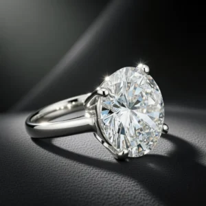 GIA Certified 20 Carat Round Cut Diamond Engagement Platinum Ring