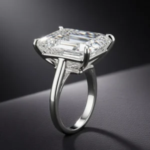 GIA Certified 20 Carat Emerald Cut Diamond Ring TYPE IIA Golconda Type