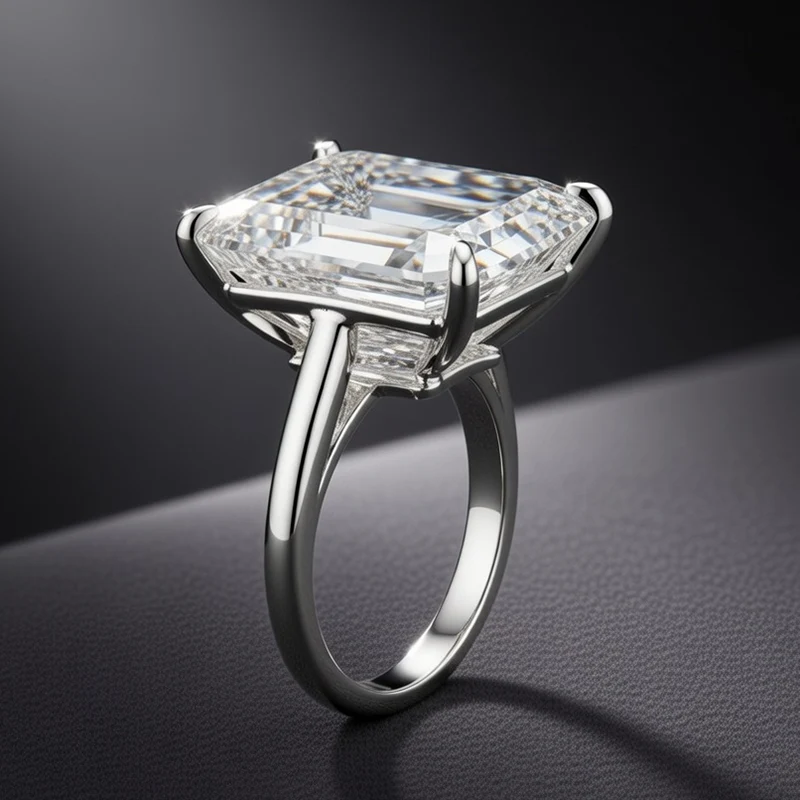 GIA Certified 20 Carat Emerald Cut Diamond Ring TYPE IIA Golconda Type