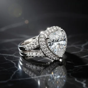 GIA Certified 13 Type 2A Heart Shape Diamond Platinum Ring