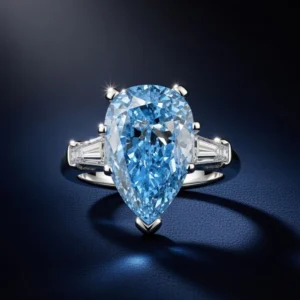 GIA 2-Carat Fancy Vivid Blue Pear-Shaped Diamond Ring