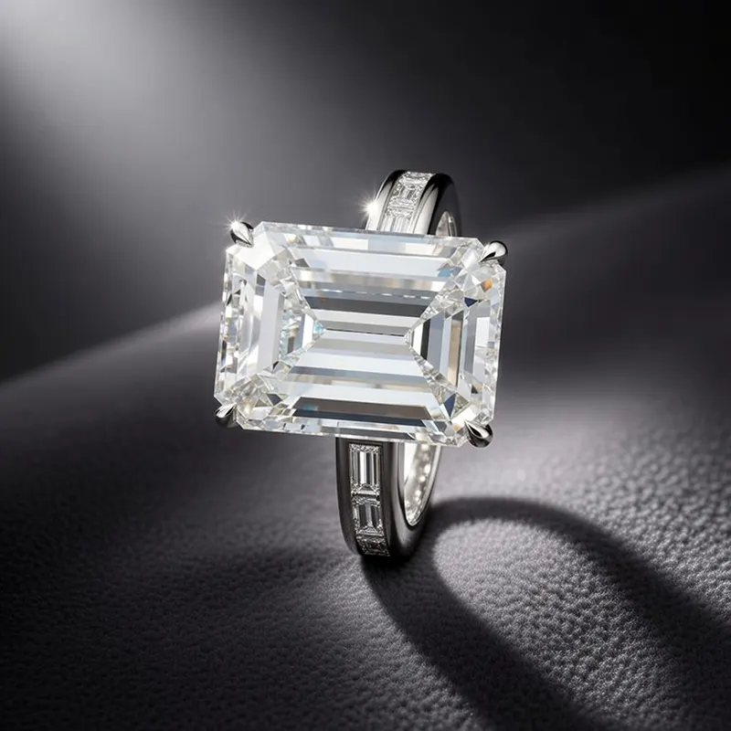 Rare Platinum 10.01ct Emerald Cut Diamond and Diamond Engagement Ring 32 Rare Platinum 10.01ct Emerald Cut Diamond and Diamond Engagement Ring