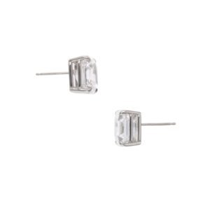 Platinum and 10.33ctw Emerald Cut Diamond Stud Earrings