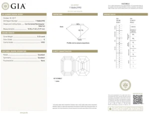 Platinum and 10.33ctw Emerald Cut Diamond Stud Earrings