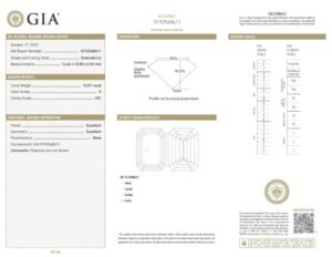 Platinum 10.01ct Emerald Cut Diamond and Diamond Engagement Ring