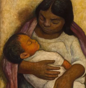 Diego Rivera Delfina y Dimas by Diego Rivera 1935