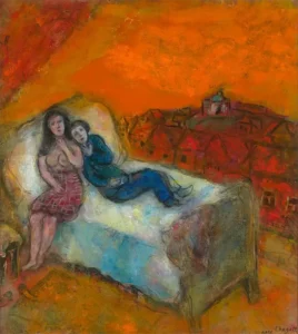 Marc Chagall Couple sur le lit by Marc Chagall Circa 1931-1952