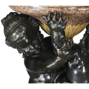 René Rozet Monumental Pair French 19th Century Putto Flambeaux Urns Torchere Urn Sculptures Circa: 1894