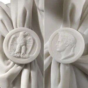 Pair of Carrara Marble Busts of the Emperor Napoleon and Empress Marie Louise Circa 1807-10