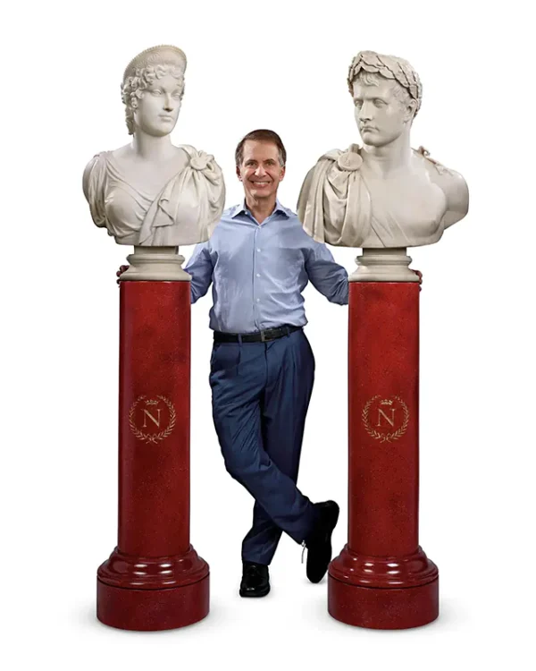 Pair of Carrara Marble Busts of the Emperor Napoleon and Empress Marie Louise Circa 1807-10