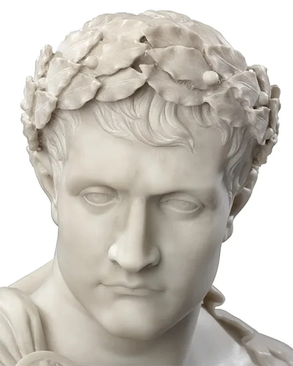 Pair of Carrara Marble Busts of the Emperor Napoleon and Empress Marie Louise Circa 1807-10