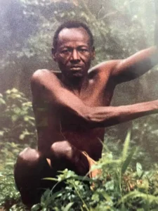 Peter Beard Elui with World Record Cow Elephant Tusk 47 lbs Marsabit Forest Kenya