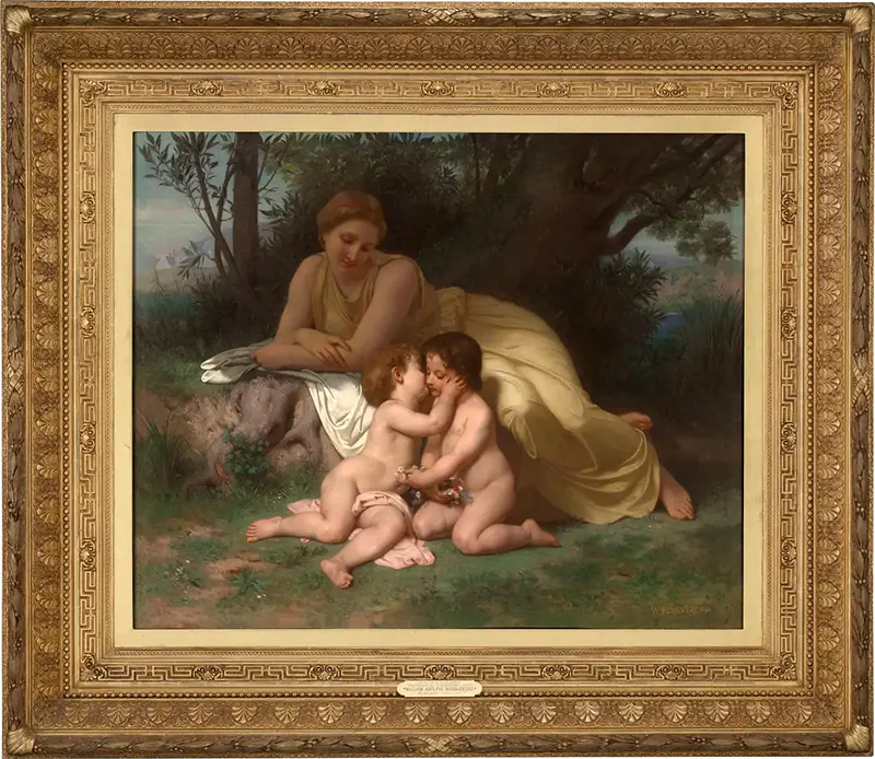 Young Mother Contemplating Two Embracing Children by William-Adolphe Bouguereau 1861 3 Young Mother Contemplating Two Embracing Children by William-Adolphe Bouguereau 1861