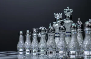 Pearl Royale Chess Set 14K White Gold & Diamonds Ed. of 3 by Colin Burn