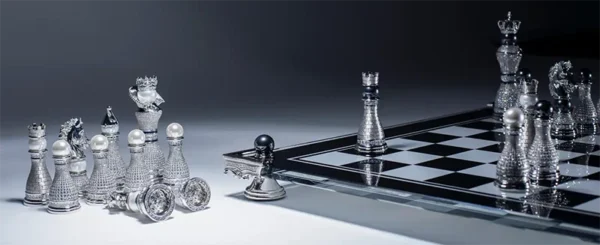 Pearl Royale Chess Set 14K White Gold & Diamonds Ed. of 3 by Colin Burn