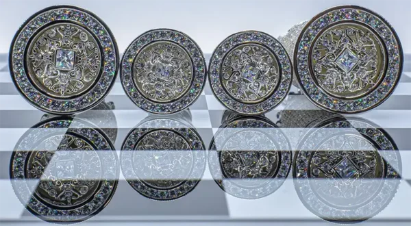 Pearl Royale Chess Set 14K White Gold & Diamonds Ed. of 3 by Colin Burn