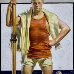 Joseph Christian Leyendecker The Oarsman Original Collier's Magazine Cover Illustration 1916