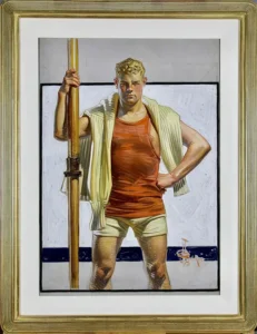 Joseph Christian Leyendecker The Oarsman Original Collier's Magazine Cover Illustration 1916
