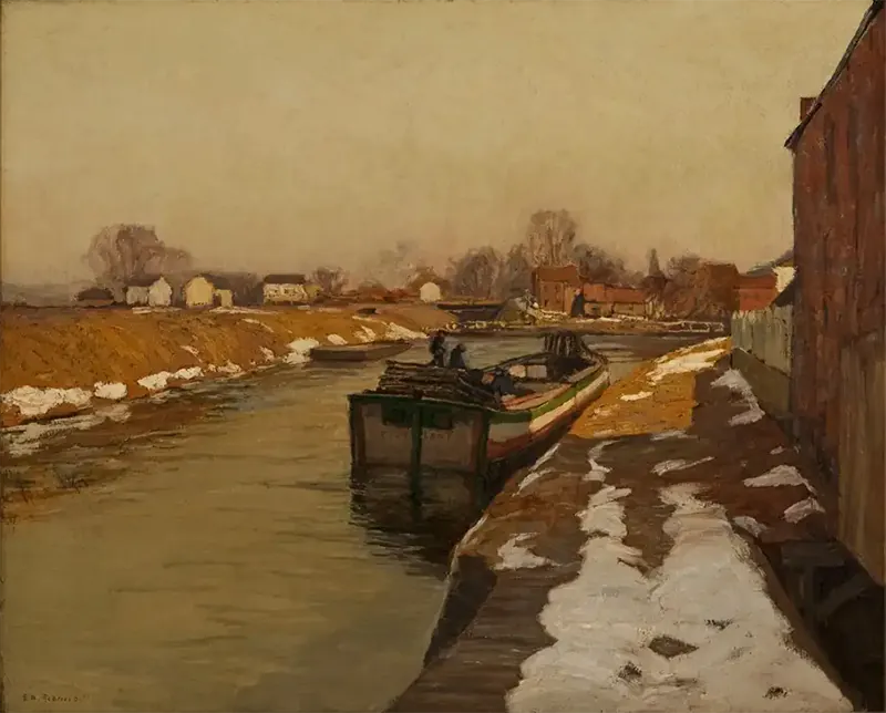 Authentic Edward Willis Redfield The Canal c. 1906 24 Edward Willis Redfield "The Canal" c. 1906