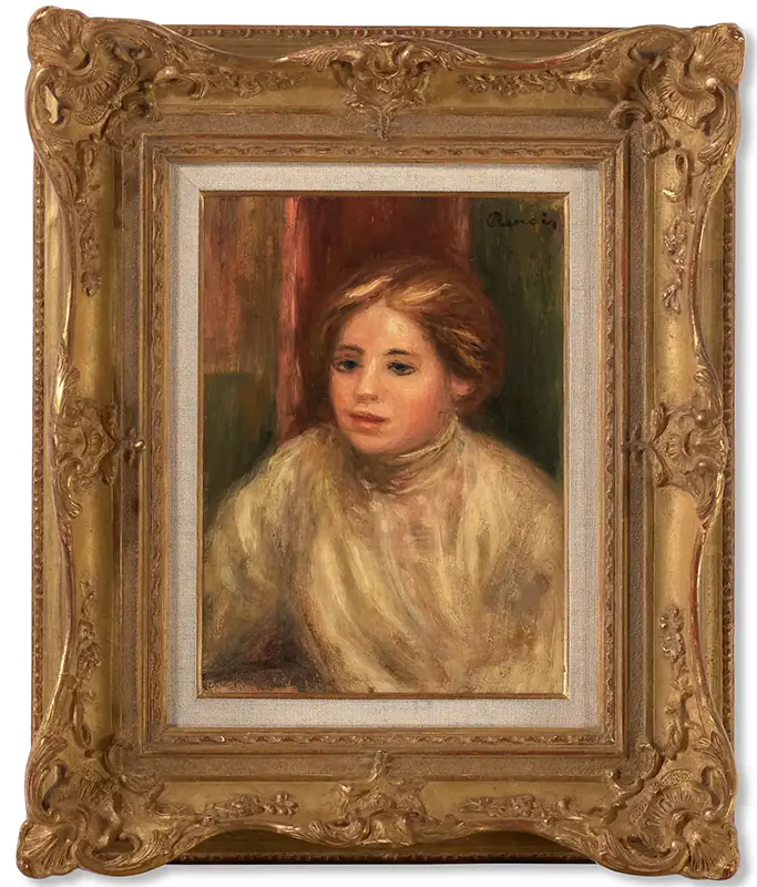 Stunning Tête de Femme Blonde by Pierre-Auguste Renoir Portrait painting 1908 1 Tête de Femme Blonde by Pierre-Auguste Renoir - Portrait painting 1908