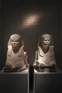 Ancient Egyptian Monumental Temple Sphinxes