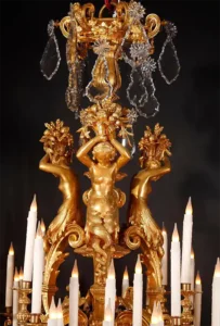 Exceptional Crystal and Bronze Chandelier L-A Marquis France 1860