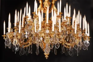Exceptional Crystal and Bronze Chandelier L-A Marquis France 1860