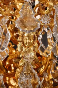 Exceptional Crystal and Bronze Chandelier L-A Marquis France 1860