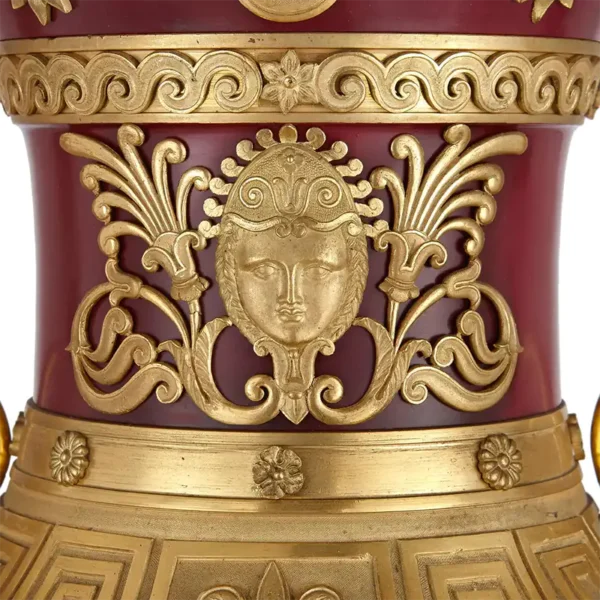 Pair of Important Russian Gilt Bronze and Metal Vases 1820