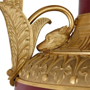 Pair of Important Russian Gilt Bronze and Metal Vases 1820