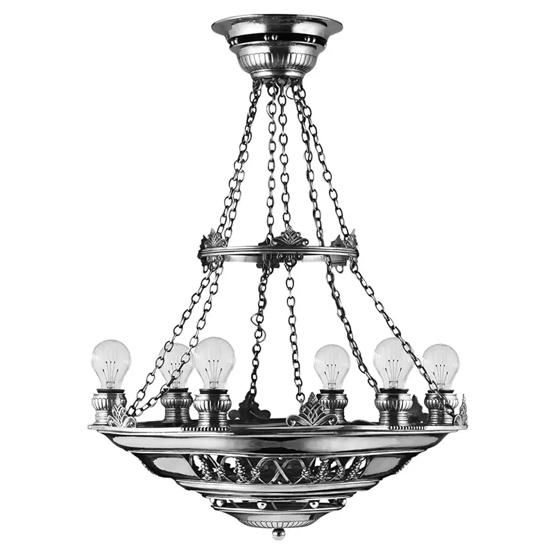 Legendary Original Georg Jensen Silver Six Light Chandelier 307 1 Original Georg Jensen Silver Six Light Chandelier 307