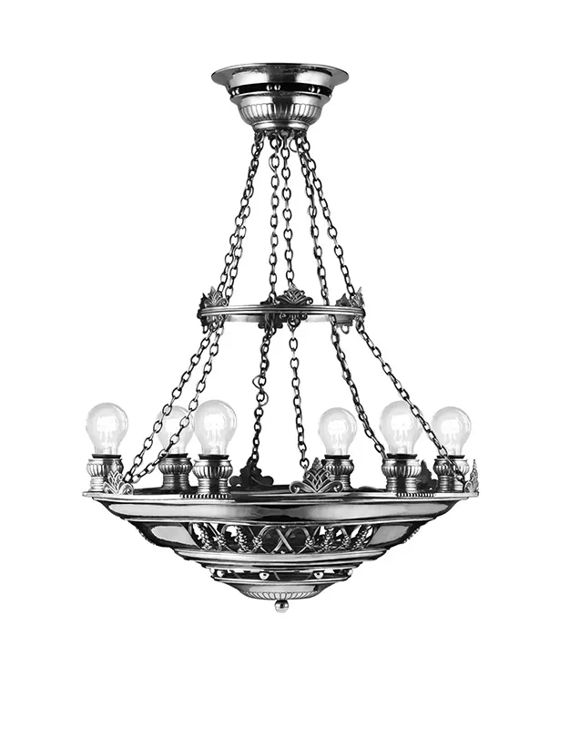 Legendary Original Georg Jensen Silver Six Light Chandelier 307 5 Original Georg Jensen Silver Six Light Chandelier 307