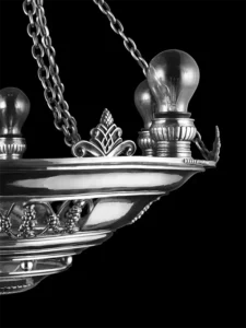 Legendary Original Georg Jensen Silver Six Light Chandelier 307 8 Original Georg Jensen Silver Six Light Chandelier 307