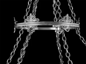 Legendary Original Georg Jensen Silver Six Light Chandelier 307 10 Original Georg Jensen Silver Six Light Chandelier 307