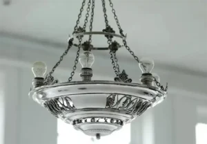 Legendary Original Georg Jensen Silver Six Light Chandelier 307 11 Original Georg Jensen Silver Six Light Chandelier 307