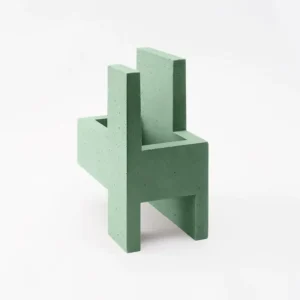 Exquisite Chandigarh IV Mint Green Design Vase Paolo Giordano Cement Cast 21c 6 Chandigarh IV Mint Green Design Vase Paolo Giordano Cement Cast