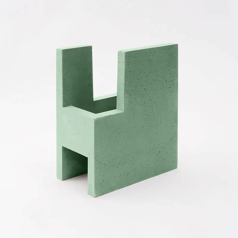 Exquisite Chandigarh IV Mint Green Design Vase Paolo Giordano Cement Cast 21c 1 Chandigarh IV Mint Green Design Vase Paolo Giordano Cement Cast