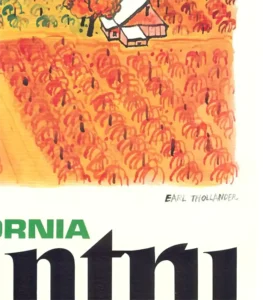 Earl Thollander Original California Wine Country vintage wine and travel poster 1973