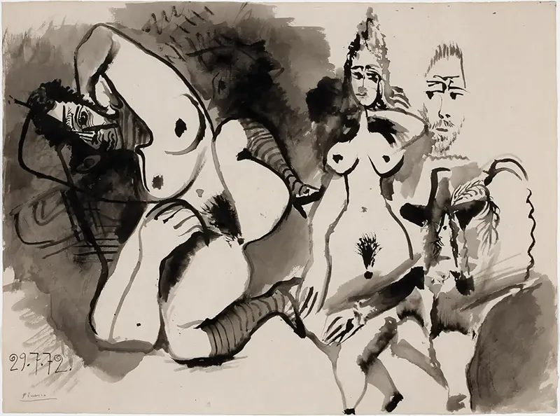 Authentic Pablo Picasso Deux nus et têtes d’hommes 1972 29 Pablo Picasso Deux nus et têtes d’hommes 1972