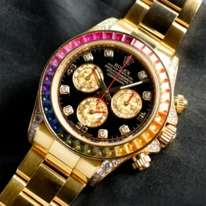 Rolex Daytona 18K Yellow Gold Rainbow Diamond 116598RBOW Watch w/ Box Set, 2013