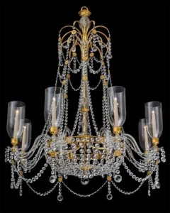 An Extremely Rare Pair of English Regency Period Chandeliers of Unusual Design 1805