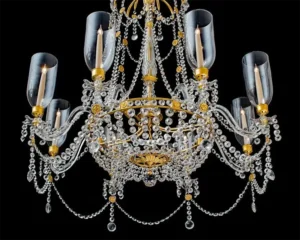 An Extremely Rare Pair of English Regency Period Chandeliers of Unusual Design 1805