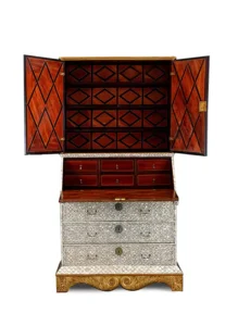 A pair of Spanish-colonial Viceregal mother of pearl inlaid bureau cabinets 1720