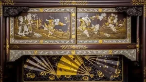 Rare Meiji Period Japanese Lacquer Cabinet