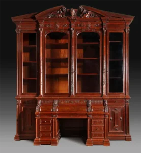 Exceptionel Bookcase Forming Desk by G. Grohé France Circa 1860