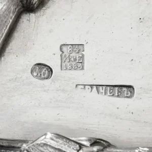 Russian Malachite and Silver Table by Imperial Silversmiths the Grachev Brothers 1884