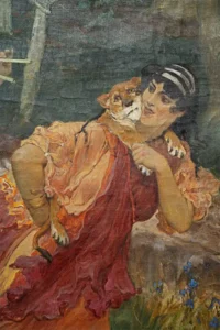 Magnificent A Large Oil Painting by Frederick Arthur Bridgman La Fete des Bois Circa 1897 9 A Large Oil Painting by Frederick Arthur Bridgman La Fete des Bois Circa 1897