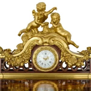 Antique French Marquetry Ormolu and Jasperware Bureau du Roi by Beurdeley 1890