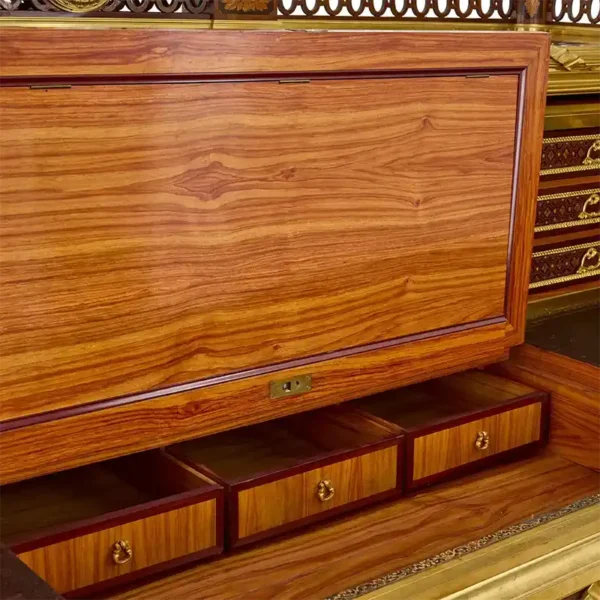 Antique French Marquetry Ormolu and Jasperware Bureau du Roi by Beurdeley 1890