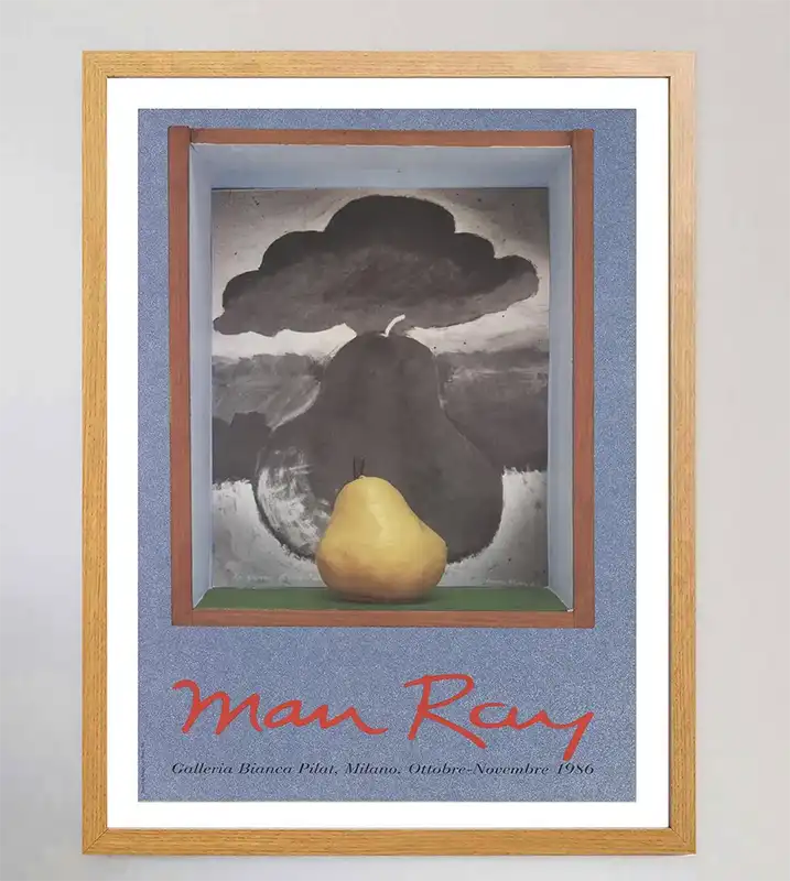 Magnificent 1986 Man Ray - Galleria Bianca Pilat Milano Original Vintage Poster 1 1986 Man Ray - Galleria Bianca Pilat Milano Original Vintage Poster